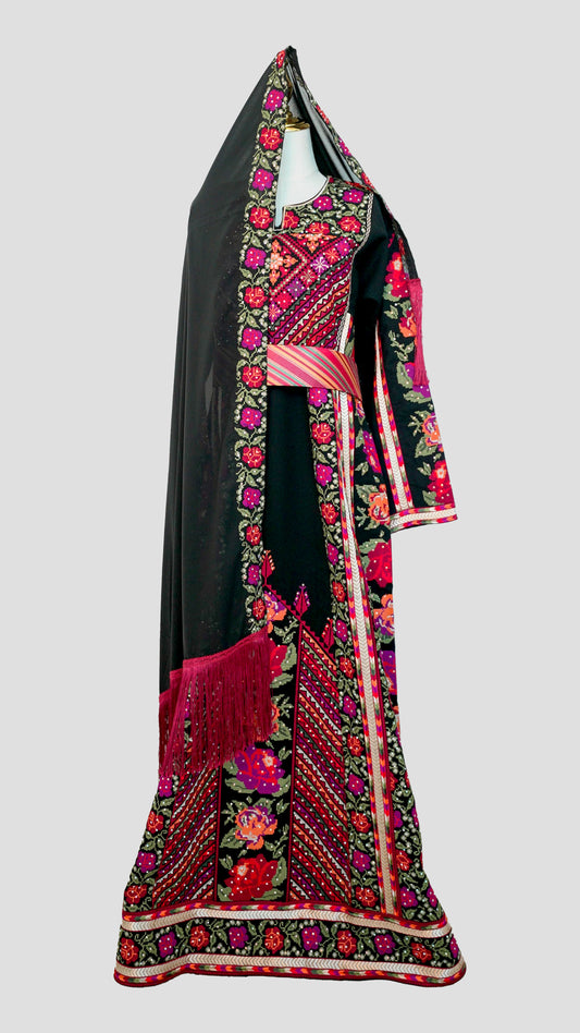 Full-length image highlighting the craftsmanship and cultural richness of the design.