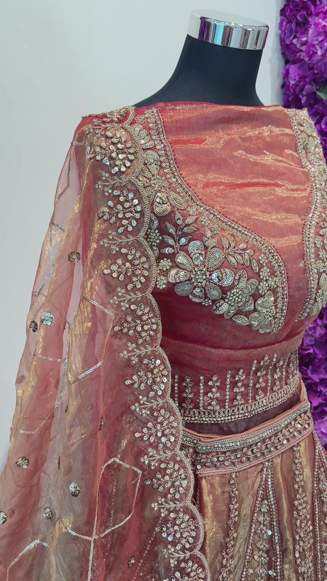 Luxury green embroidered lehenga in Qatar by Arisca