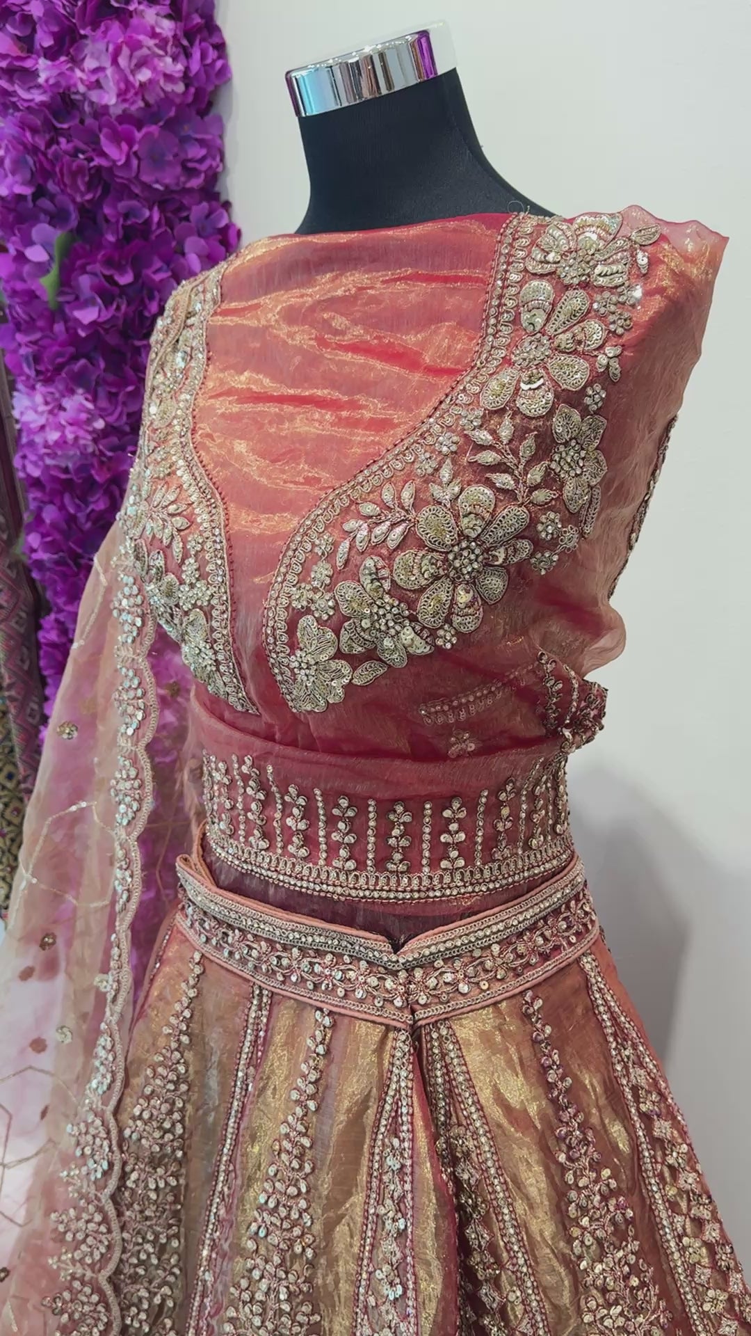 Luxury green embroidered lehenga in Qatar by Arisca