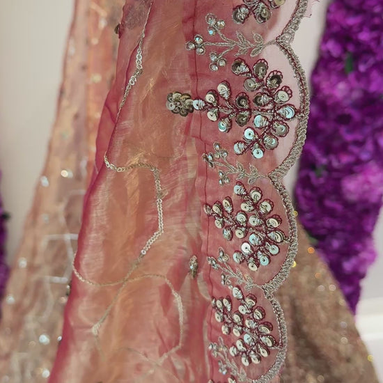 Luxury green embroidered lehenga in Qatar by Arisca