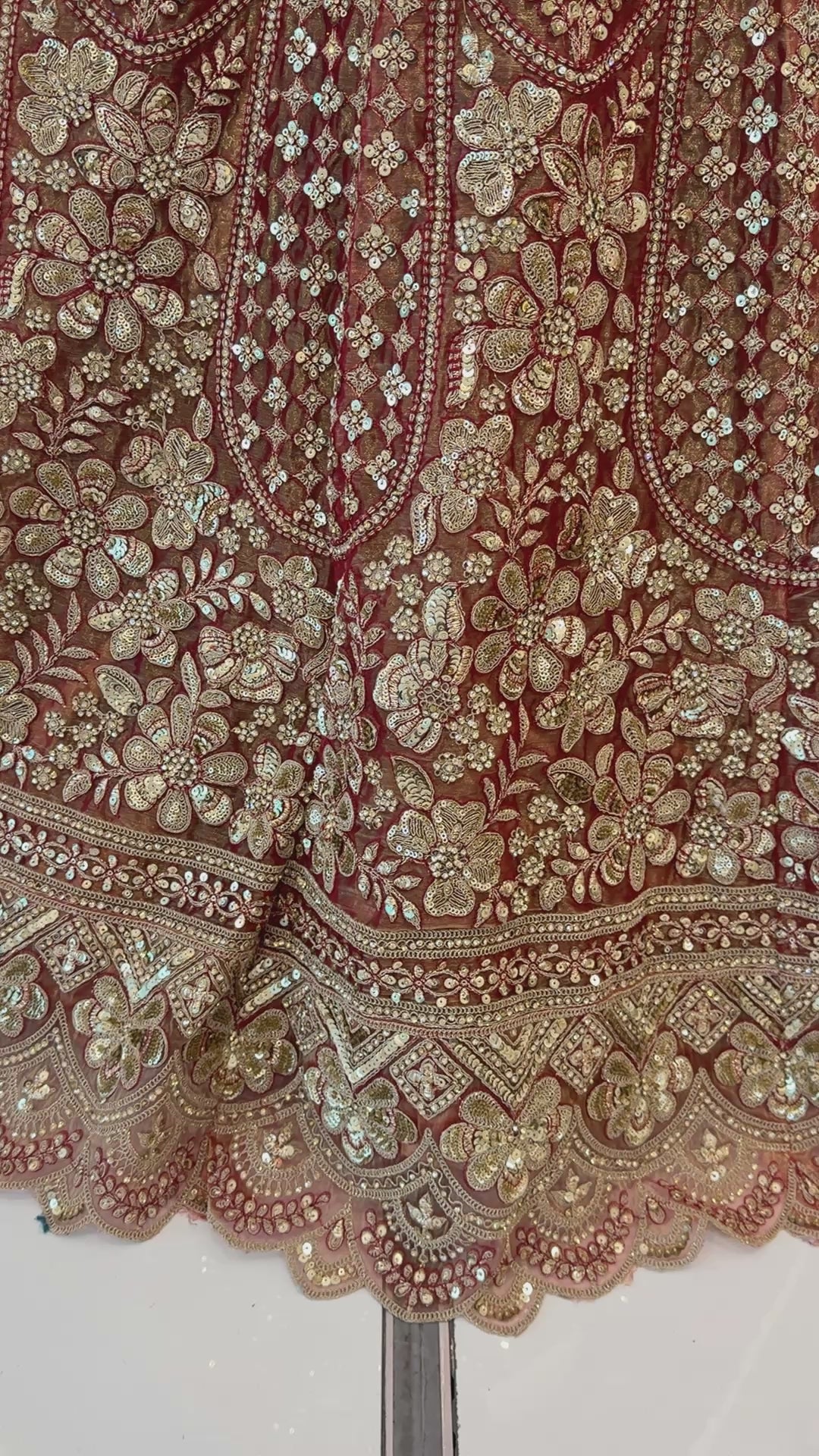 Luxury green embroidered lehenga in Qatar by Arisca